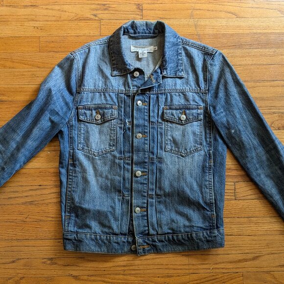 Label of Graded Goods x H&M // Men’s Denim Trucker Jacket // Blue // M - Picture 1 of 14